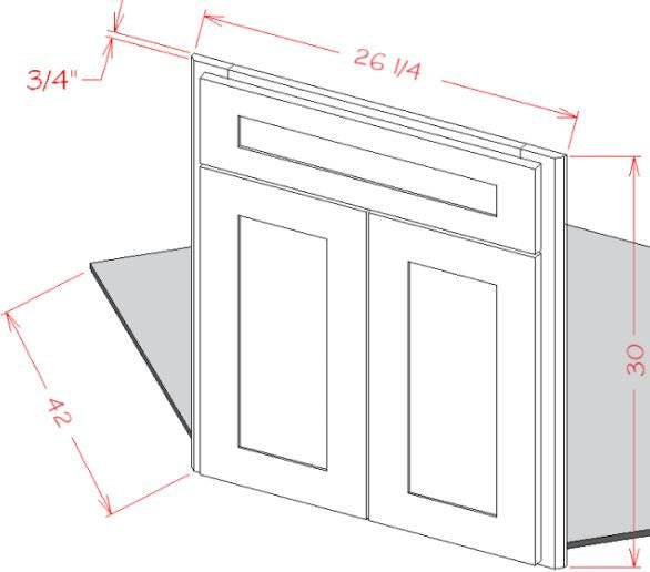 Highland Navy RTA 42" Corner Sink Base Front