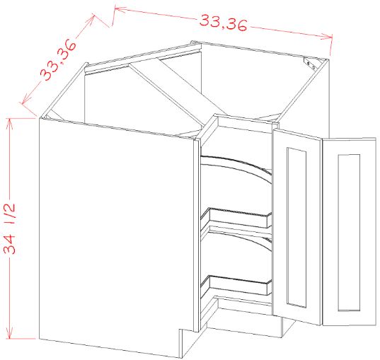 Amesbury White Shaker RTA 36" Corner Base Cabinet