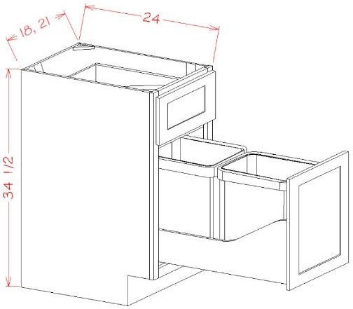 Haven Ember RTA 18" Soft Close Trash Base Cabinet