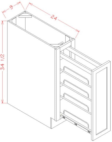 Yarmouth RTA 9" Spice Base Cabinet