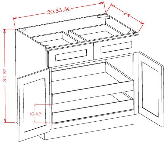 Highland Navy RTA 33" Base Cabinet With Roll Outs