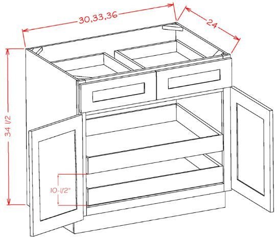 Haven Ember RTA 33" Base Cabinet With Roll Outs
