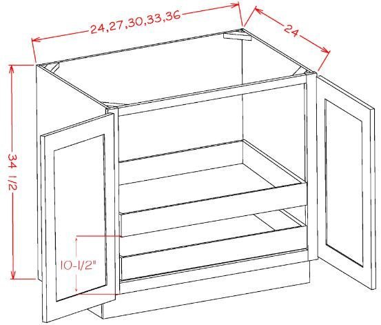 Haven Ember RTA 36" Base Cabinet With Roll Outs