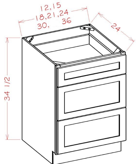 Highland White RTA 24" Drawer Base Cabinet