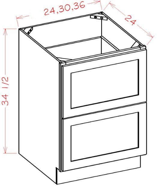 Highland White RTA 24" Drawer Base Cabinet