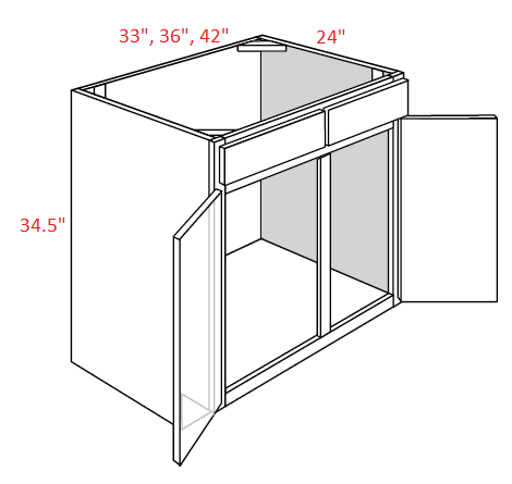 Essex Castle Assembled 42" Sink Base Cabinet