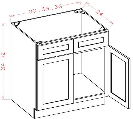 Highland White RTA 33" Sink Base Cabinet