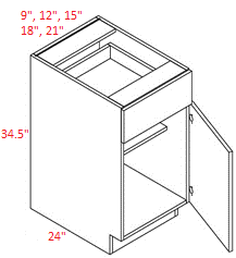 Euro M Black RTA 21" Base Cabinet