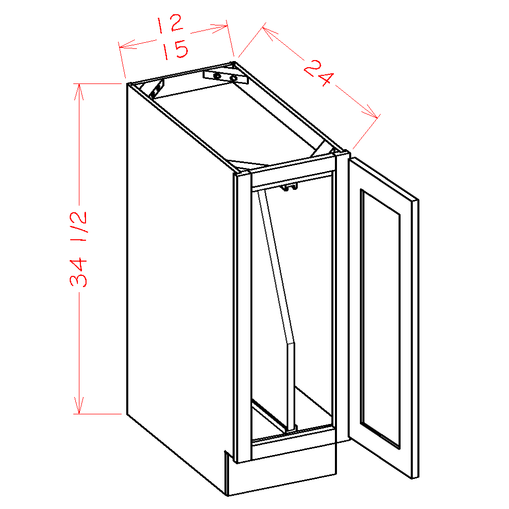 Haven Ember RTA 12" Base Cabinet With Tray Divider