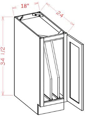 Highland White RTA 18" Base Cabinet With Tray Divider