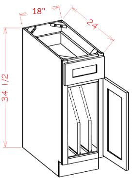 Highland Navy RTA 18" Base Cabinet With Tray Divider