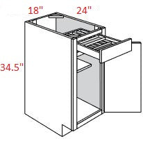 Amesbury White Shaker RTA 18" Base With 2-Tier Cutlery Drawer