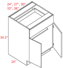 Euro M Black RTA 36" Base Cabinet