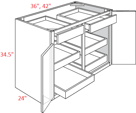 Yarmouth RTA 36" Base Cabinet With Roll Outs