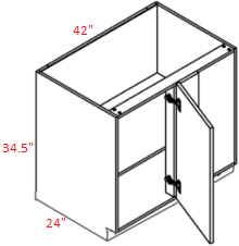 Euro M Black RTA Corner Base Cabinet