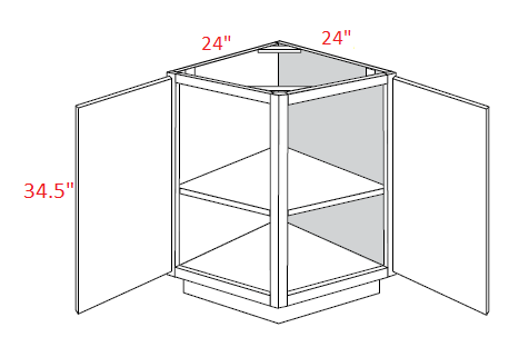 Highland Navy RTA 24" Angle Base Cabinet