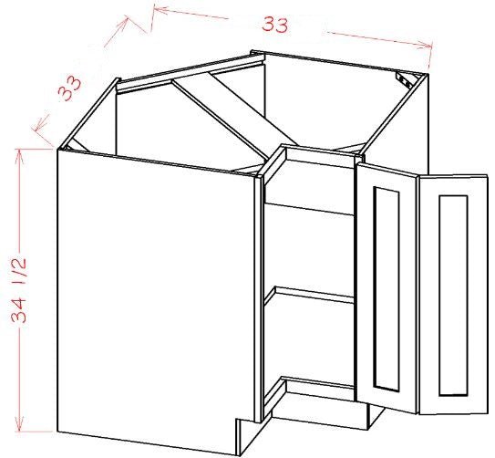 Highland Navy RTA 33" Easy Reach Corner Cabinet