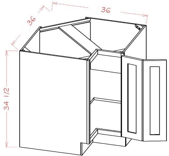 Highland Navy RTA 36" Easy Reach Corner Cabinet