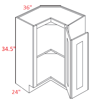 Euro M Black RTA 36" Easy Reach Corner Cabinet