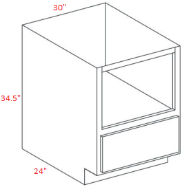 Euro M Black RTA Microwave Base Cabinet