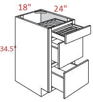 Essex Castle Assembled 18" Drawer Base With 2-Tier Cutlery 18" Drawer