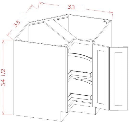 Highland Navy RTA 33" Corner Base Cabinet