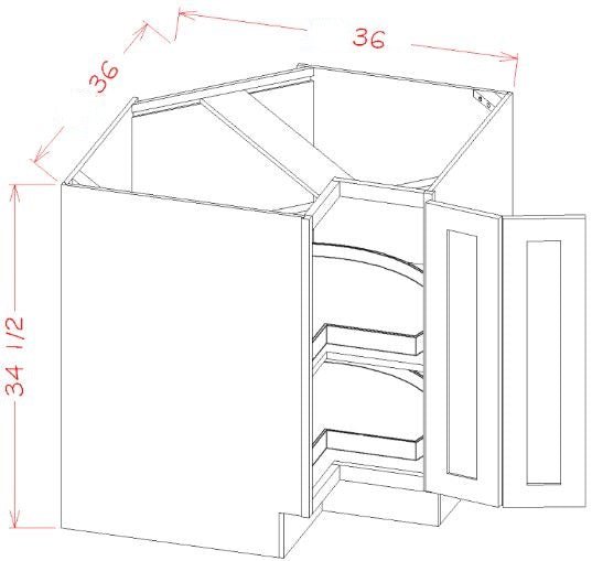 Highland Navy RTA 36" Corner Base Cabinet