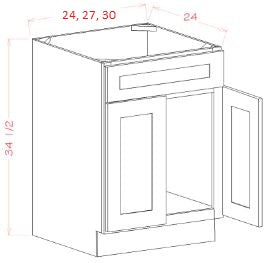 Amesbury White Shaker RTA 30" Sink Base Cabinet