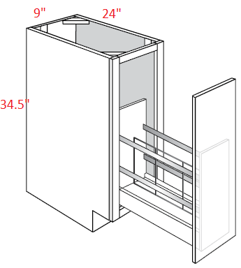 Yarmouth RTA 9" Tray Divider Base Cabinet